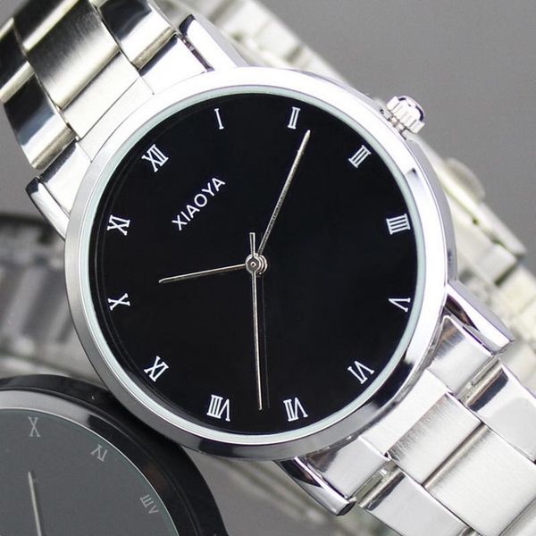 

wristwatches 2021 women men fashion stainless steel band analog quartz round wrist watch couple wristwatch clock gift valentine, Slivery;brown