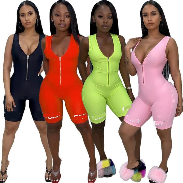 

women's jumpsuits & rompers echoine letter print playsuit women club outfits, Black;white