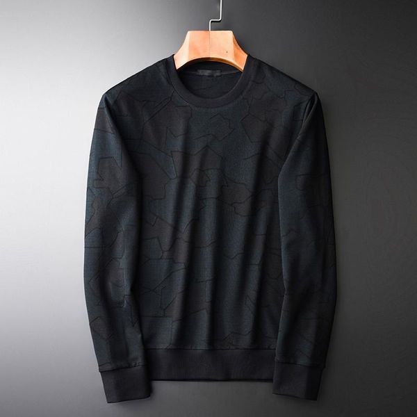 

men's hoodies & sweatshirts classic black sweatshirt male spring and autumn round collar jacquard mens fashion slim fit men 4xl