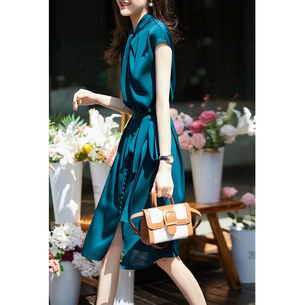 

casual drs [sqb380749mg] fall in love with its elegant feminine 19mm elastic double joe silk lace up drs, Black;gray