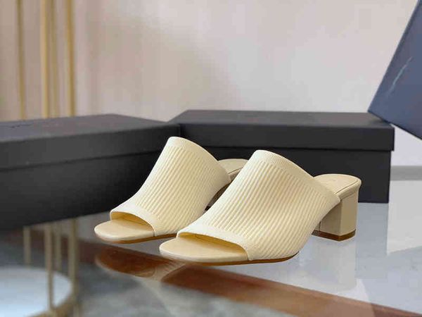 

sandals withered summer shoes women ins england vintage colorful knitted and cowhide beach heel mules slippers woman bwkb, Black