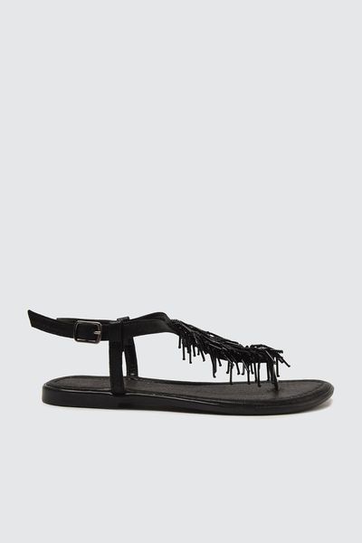 

black beaded female sandals takss21sd0003