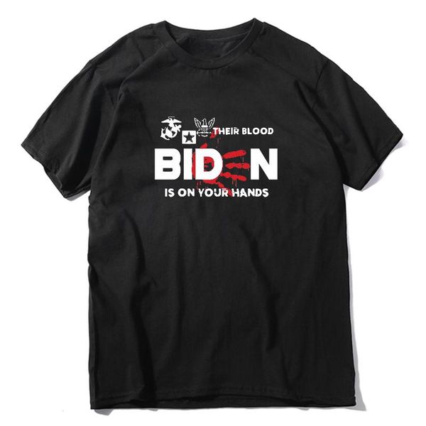 

men's t-shirts their blood biden is on your hands t shirt men women clothes 100% cotton anti vintage short sleeve tee sport streetwear, White;black