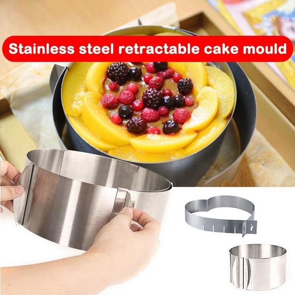 

other bakeware retail 2pack adjustable mousse ring set round & heart cake mold stainless steel baking mould kitchen decorating tool