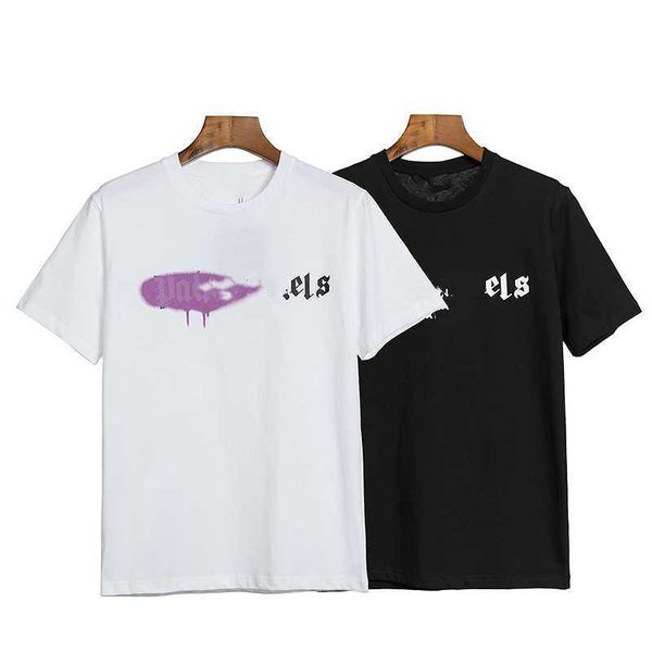 

shanghai pa limited letter graffiti short sleeve round neck t-shirt fashion brand loose large os, White;black