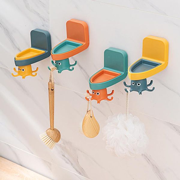 

hooks & rails 1pc hole multi-purpose wall mounted rotary organizer holder rackbrush broom hanger hook kitchen bathroom strong