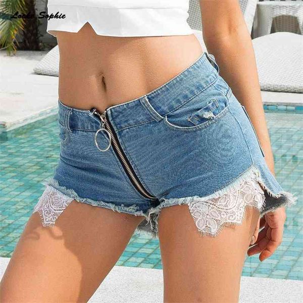 

high waist women's jeans denim shorts summer fashion denim lace splicing ladies skinny denim cotton super short jeans 210625, White;black