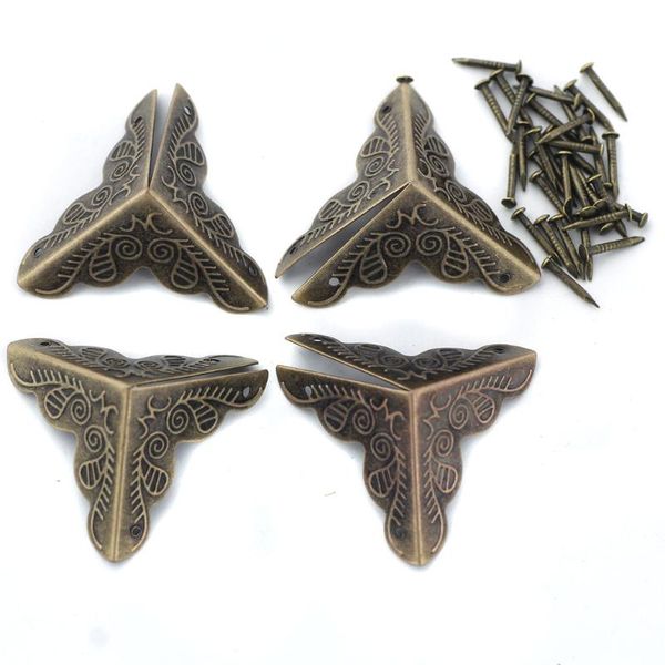 

storage boxes & bins pack of 4 antique alloy triangle box corner protector guards edge cover furniture for protection 25mm