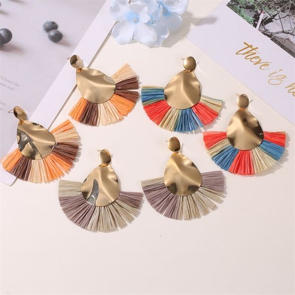 

new earrings creative color origami exaggerated fan women's autumn and winter fashion show street earrings, Golden