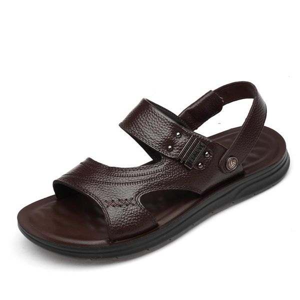

sandals sandalias sandalen sandals-men shoes para sandles heren leather slide verano v hombre masculino roman sandalia beach da, Black
