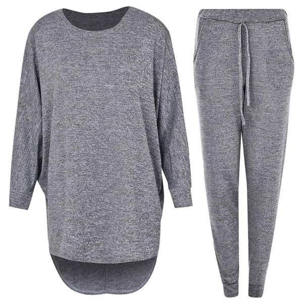 

women's two piece pants casual 2 sets suit tracksuits set solid sweatsuit and skinny elastic waist pencil 2pcs outfits, White