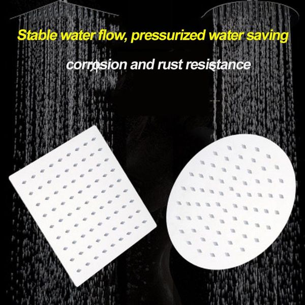 

shower nozzle round and square stainless steel high pressure 360 degree adjustable bathroom accessories bath accessory set