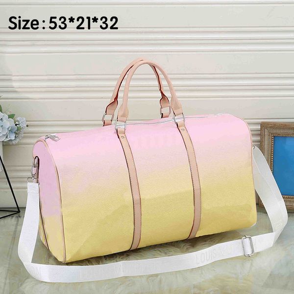 

2021 gradient color travel bags fashion letter printing old flower men women sport bags luggage handbag large capacity multiclors