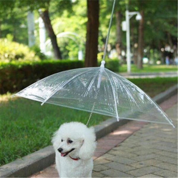 

dog apparel useful transparent pe pet umbrella keeps dry comfortable built-in leash rain sleet snow gear products