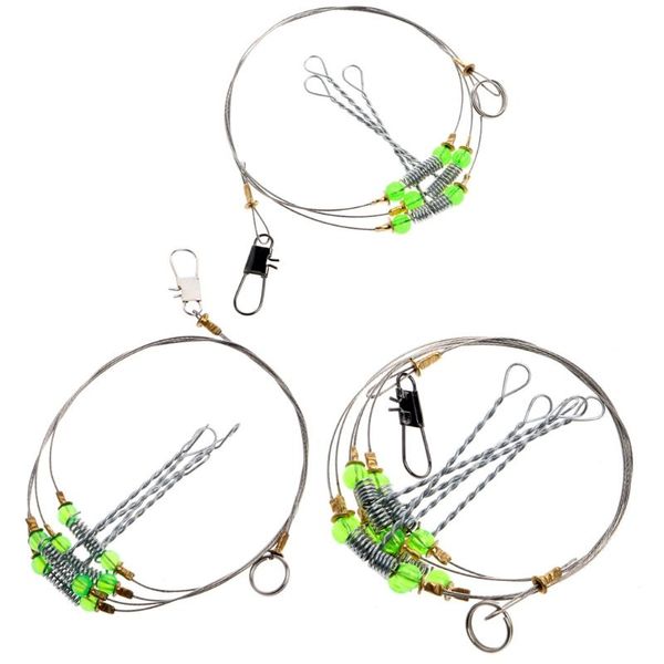 

anti-winding 6 swivel string fishing hook steel rigs wire leader hooks fishhooks