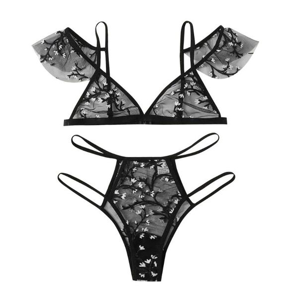 

bras sets underwear women for wire set transparent 3/4 cup bra thin lingerie intimates exotic accessories, Red;black