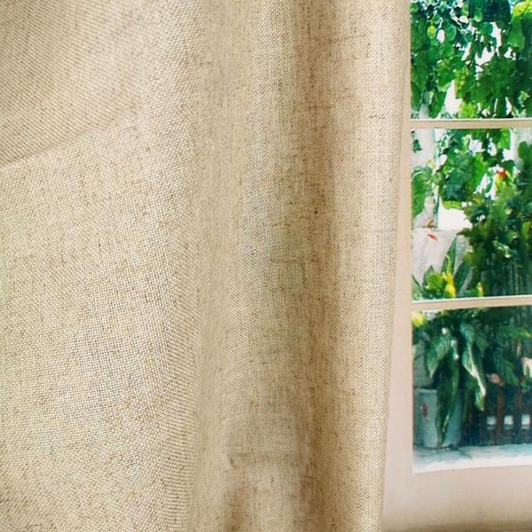 

curtain & drapes soild home decorative anti-uv natural linen american style window curtains rod pocket grommet for living room bedroom