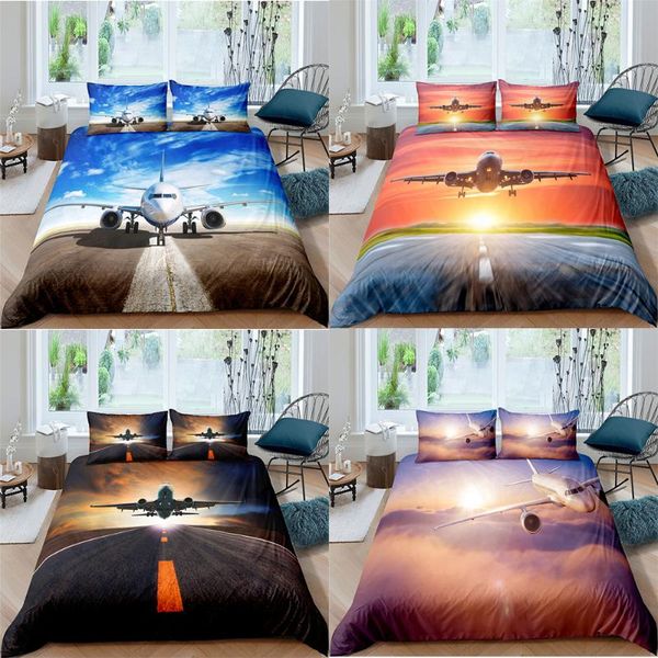 

airplane aircraft planes 3d digital print bed linen  king size bedding set for boys duvet cover sets home textile