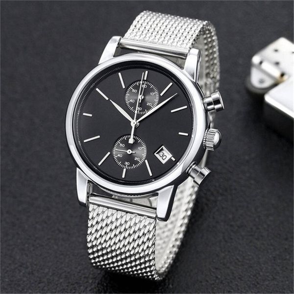 

5-Men's watches stainless steel strap fully functional montre de luxe fashion sports luxury brand quartz designer watch for men, No watch
