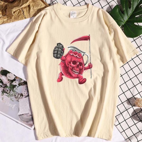 

women's t-shirt drink of death womens oversized streetwear comfortable creativity clothing thin section t shirts, White