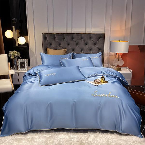 

bedding sets michiko home textile 2021 washing silk embroidery four piece set