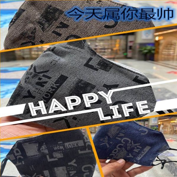 

protective digital printing 2021 dust haze washable cotton letter pattern mask