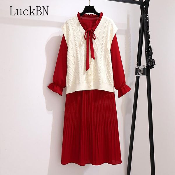 

casual dresses 2021 women dress autumn winter long sleeve office vintage red shirt chiffon midi for ladies, Black;gray
