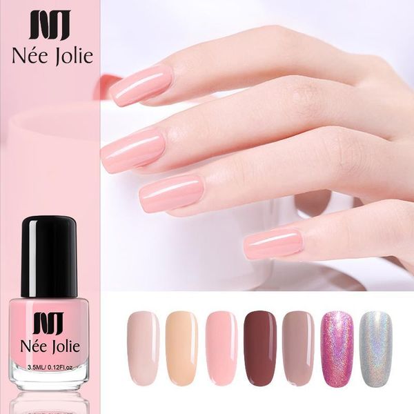 

jolie 3.5ml nail polish 54 coffee gray series fast dry matte glitter effect art peeling off nails lacquer1