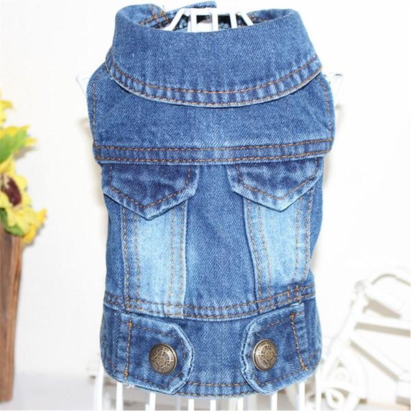 

dog apparel fashion blue denim clothes spring summer chihuahua puppy vest small jacket pet clothing yorkshire outfit xs-xxl