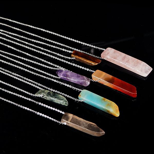 Naturstein-Halskette, unregelmäßiger Tigerauge-Opal, weiß, rosa, lila, Kristall-Anhänger-Halskette für Damenschmuck