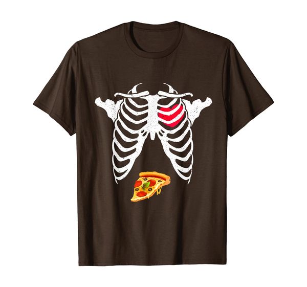 

funny skeleton pregnancy pizza gender reveal thanksgiving t-shirt, White;black