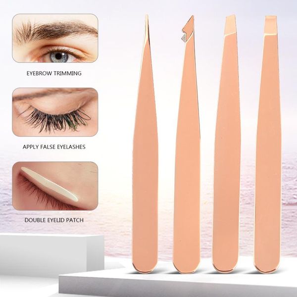 

eyebrow tools & stencils colorful stainless steel eyelash curler tweezers hair removal tweezer flat slant tip facial