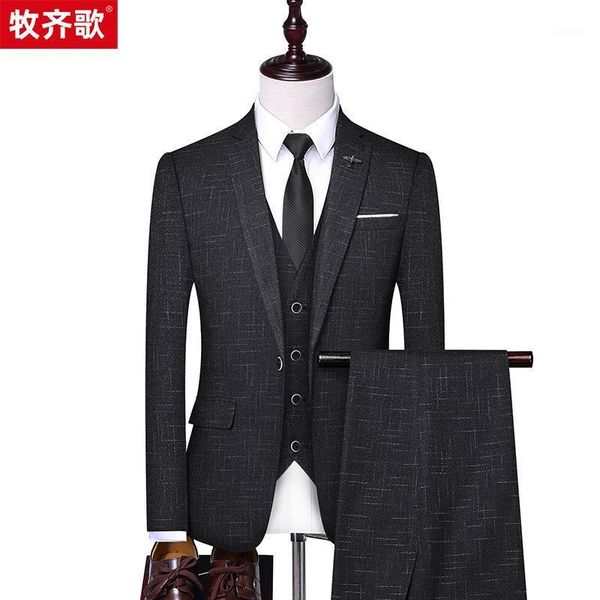 

the 2021 han edition cultivate morality men's suit suits three formal business groom dress & blazers, White;black