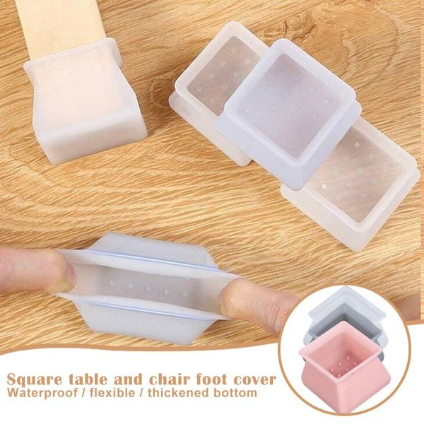 

chair covers silicone furniture leg protection cover table feet pad floor protector square for home textile garden