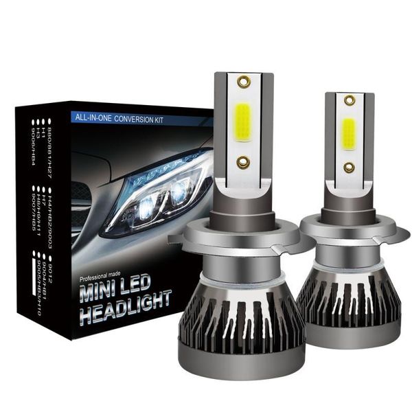 

working light 2 pcs h7 led bulbs headlamps car headlight lamp kit 6000k white high power 12v 90w 12000lm txtb1