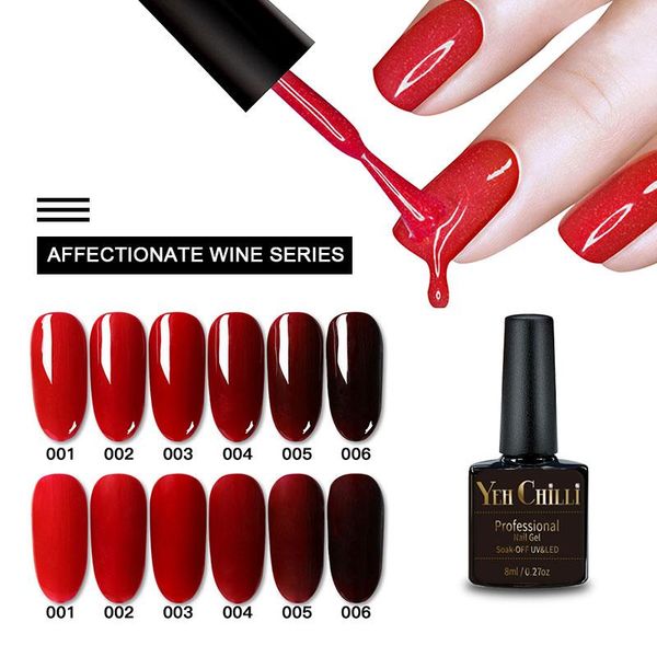 

nail gel polish glitter primer glue manicure design semi permanent uv varnish hybrid art red black color, Red;pink