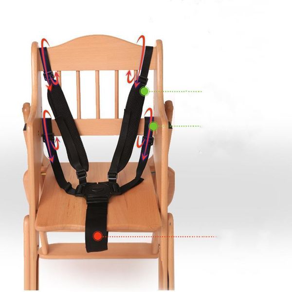 

stroller parts & accessories 5 point harness nylon safe belt seat belts 360 degree rotating hook baby high chair black