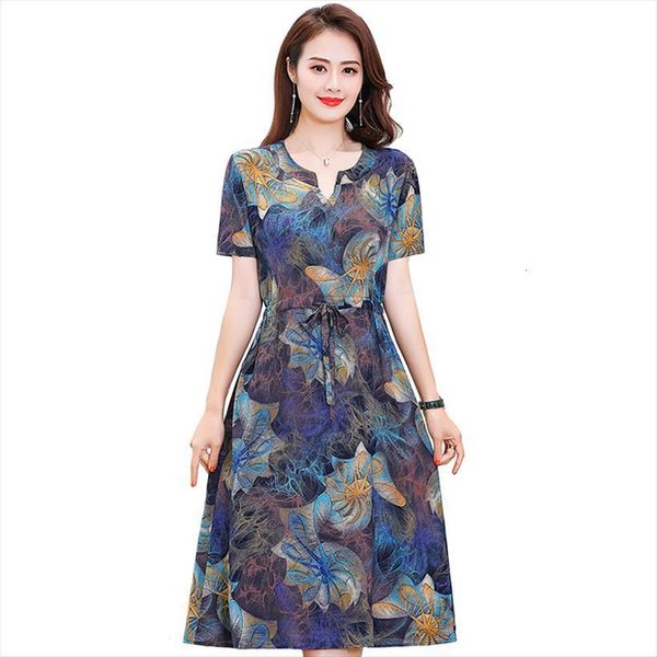 

summer long slim flowers print womens dress v neck short sleeve casual, Black;gray