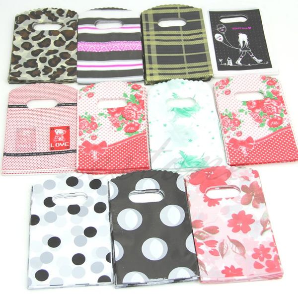 

50pcs pretty plastic jewelry small gift bag 15x9cm many colors wrap