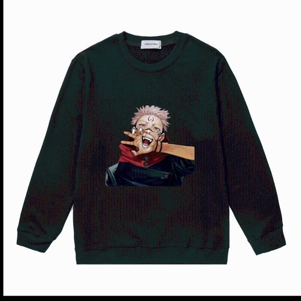 

men's hoodies & sweatshirts sukuna itadori yuuji jujutsu kaisen sweatshirt men women print crewneck pullover for man street cool black
