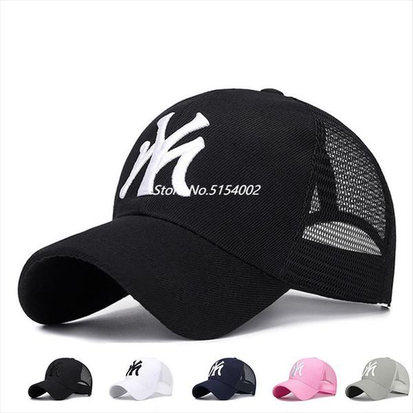 

man and women baseball caps summer mesh dome cap fashion letter embroidery adjustable hat for male female, Blue;gray