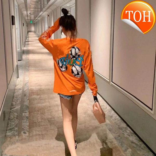 

21ss autumn and winter new ch crowe fashion loose cartoon mischievous ringlet round neck sweater, Black