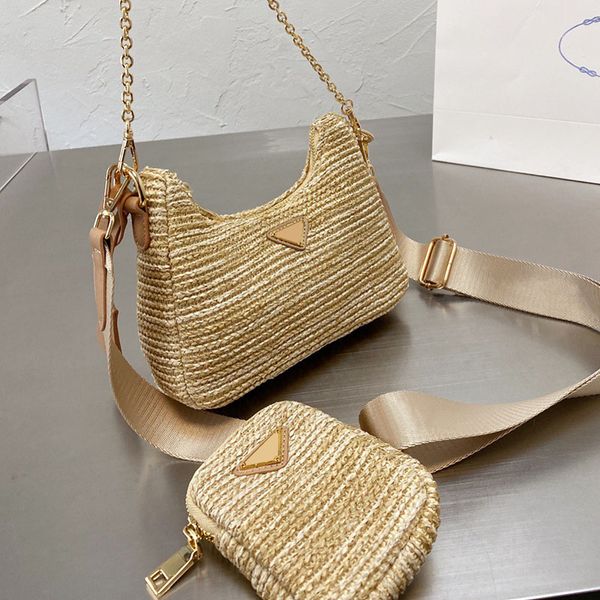 

fashion shoulder bag for women luxurys designers bags 2021 crochet hobo nylon weave crossbody pack womens handbag purses
