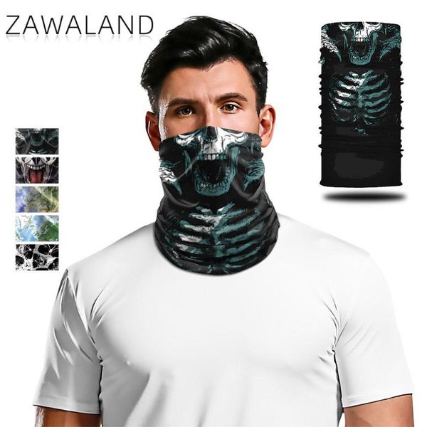 

scarves zawaland 3d print magic skeleton skull neck scarf anti-uv outdoor sports multifunctional bandana for hiking cycling, Blue;gray