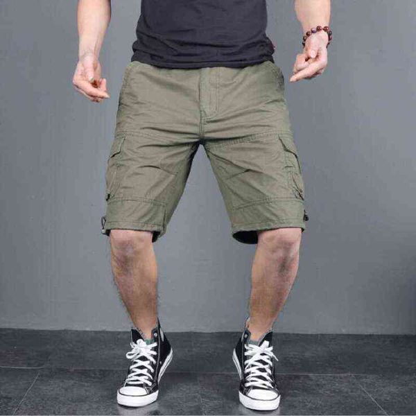 

2020 men's military cargo shorts summer army tactical joggers shorts men loose work casual cotton short pants man plus size 4xl g1209, White;black
