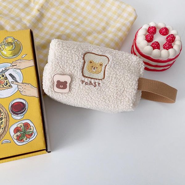 

storage bags cosmetic bag cotton mini wrist coin purse girl cute key case packaging for makeup