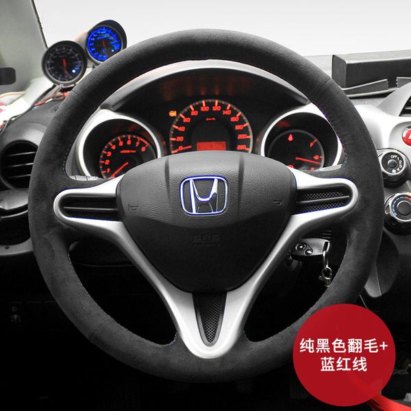 

for honda tenth generation civic crv fit accord xrv jade avancier diy custom leather suede hand stitched car interior steering wheel cover