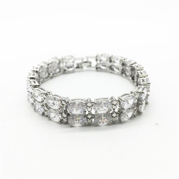 

link, chain women bracelets charm white gold filled mystic lady's gift bracelet, Black