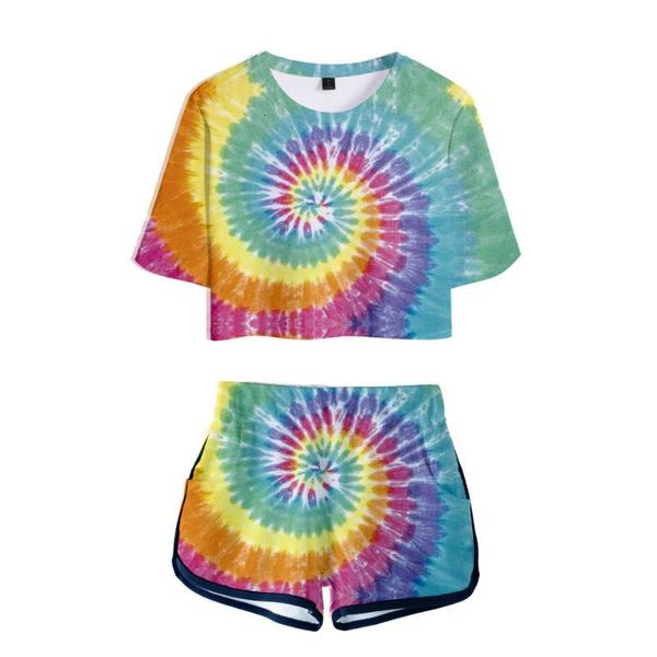 

women's two piece pants women outfits 2021 2 piece women tie dye outfit 3d print t-shirt women's suit shorts summer 2 piece set t, White