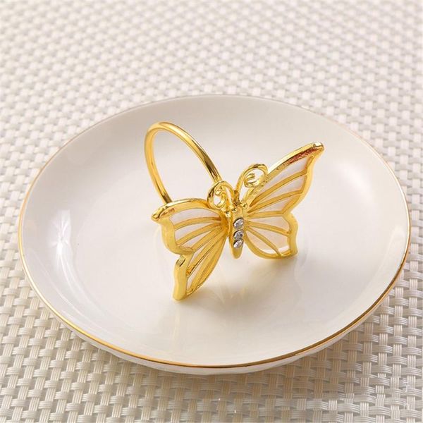 

napkin rings 12pcs/metal golden butterfly ring for wedding banquet, family gathering, el supplies, model room accessories